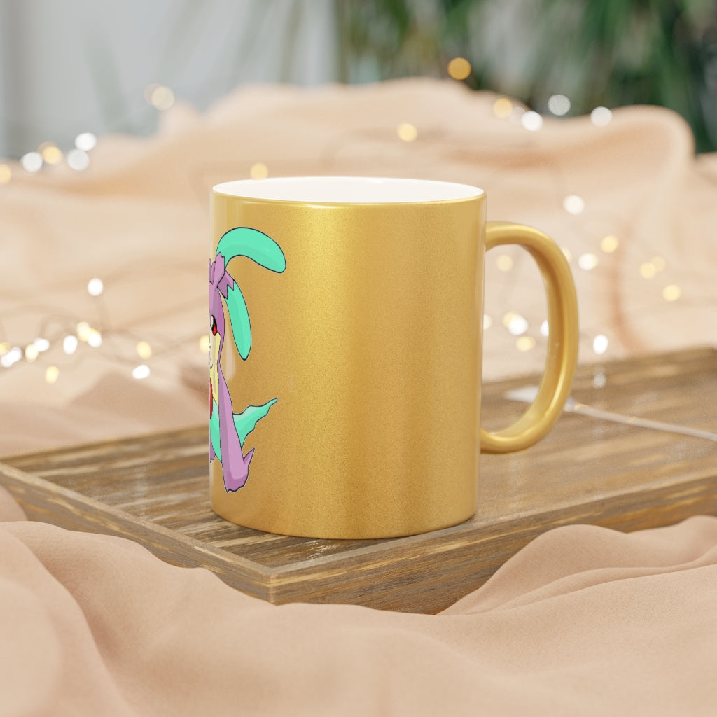 Molepha Metallic Mug in Silver and Gold with customizable design options.